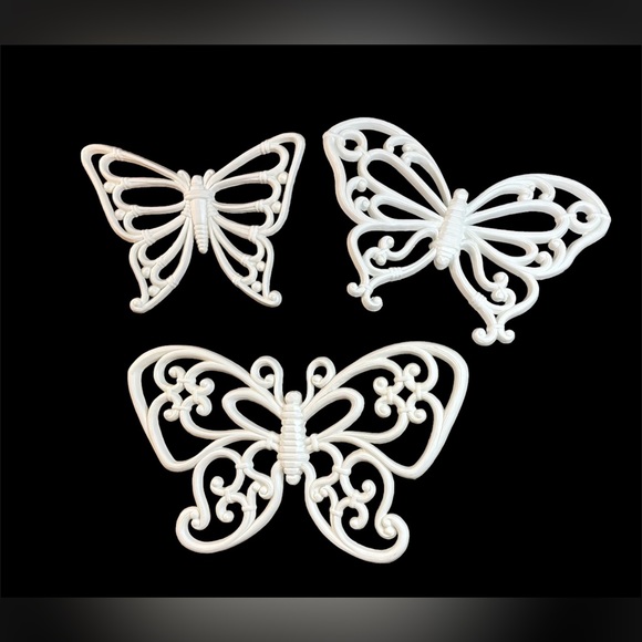 Vintage Homco 7537 butterfly Wall Decor set of 3 - Picture 2 of 16